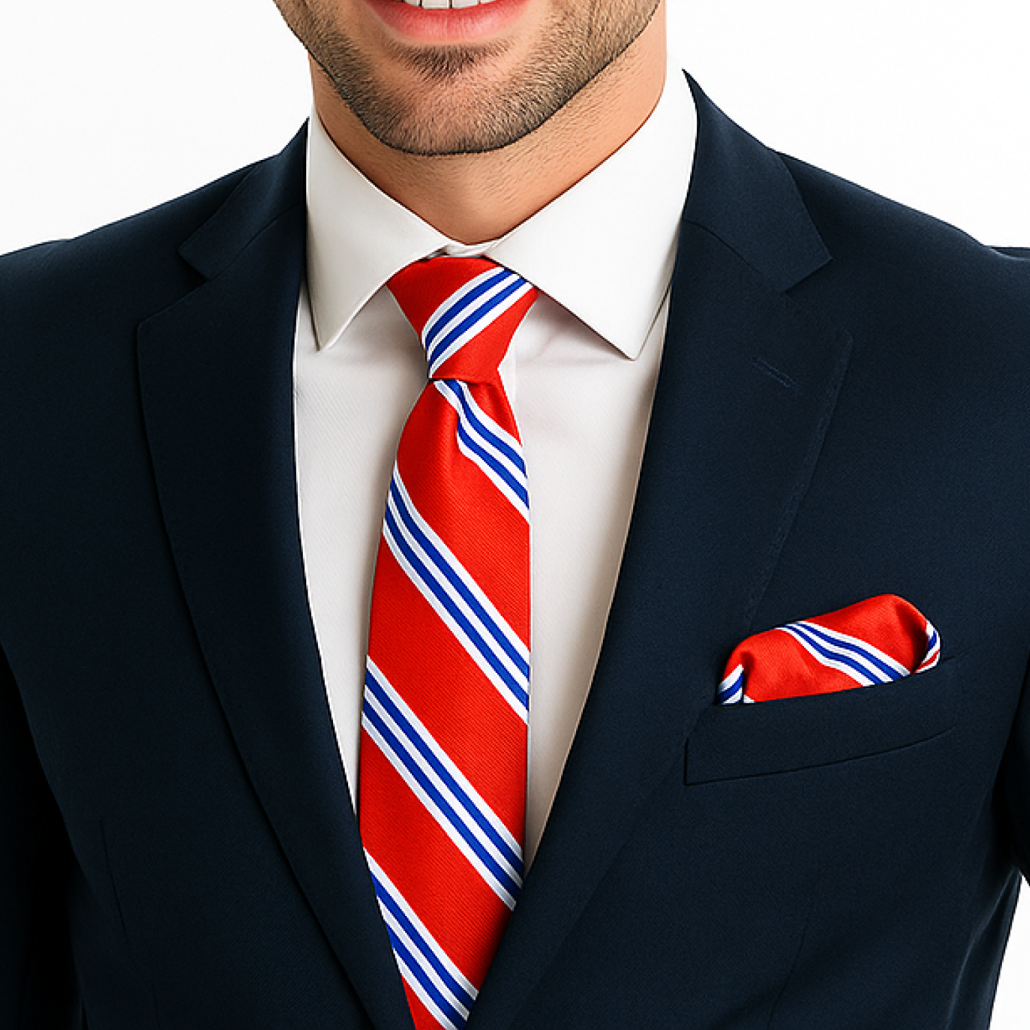 Striped Necktie and Pocket Square Collection | Classic Colorways