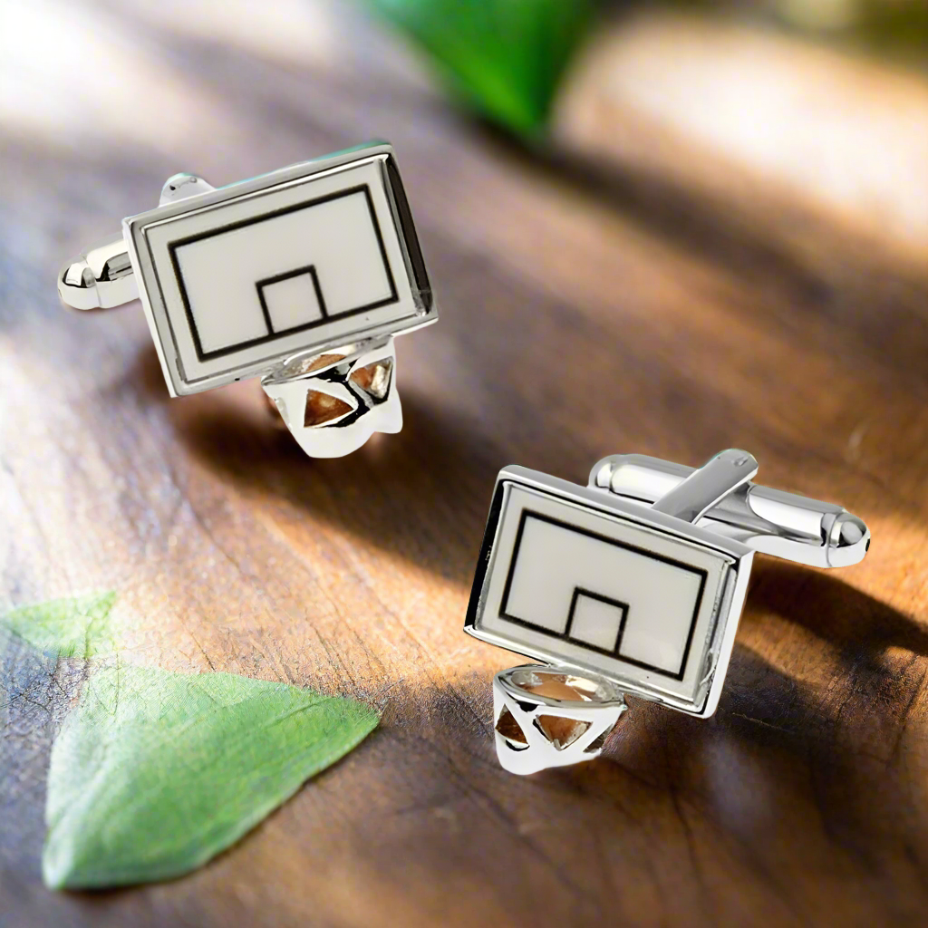 3d Basketball hoop cufflinks