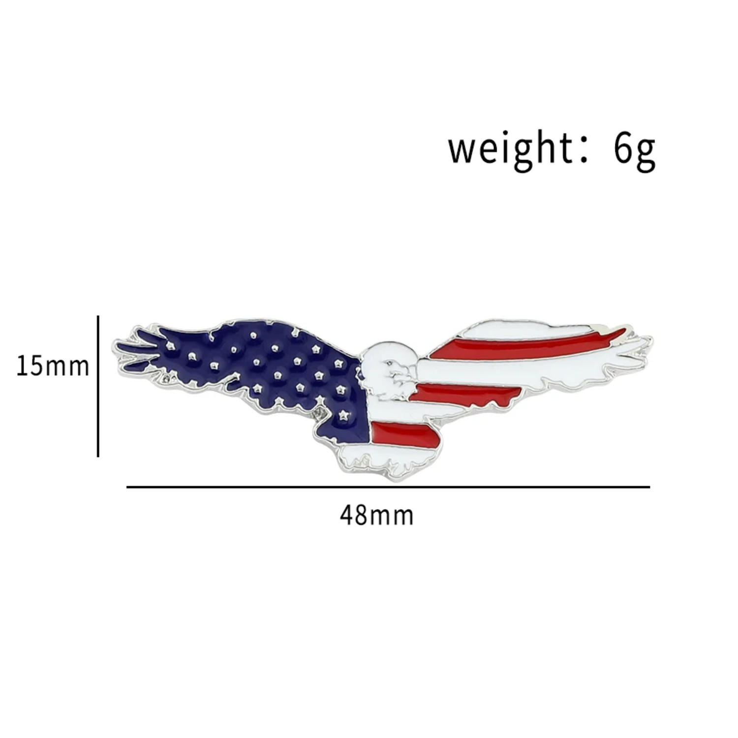 Dimensions: Red, White, Blue Eagle Lapel Pin