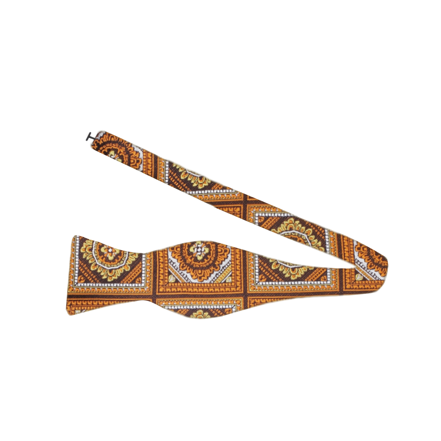 Orange Brown Geometric Bow Tie 