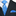 Blue tie with white patterns worn with a black suit jacket and white shirt.