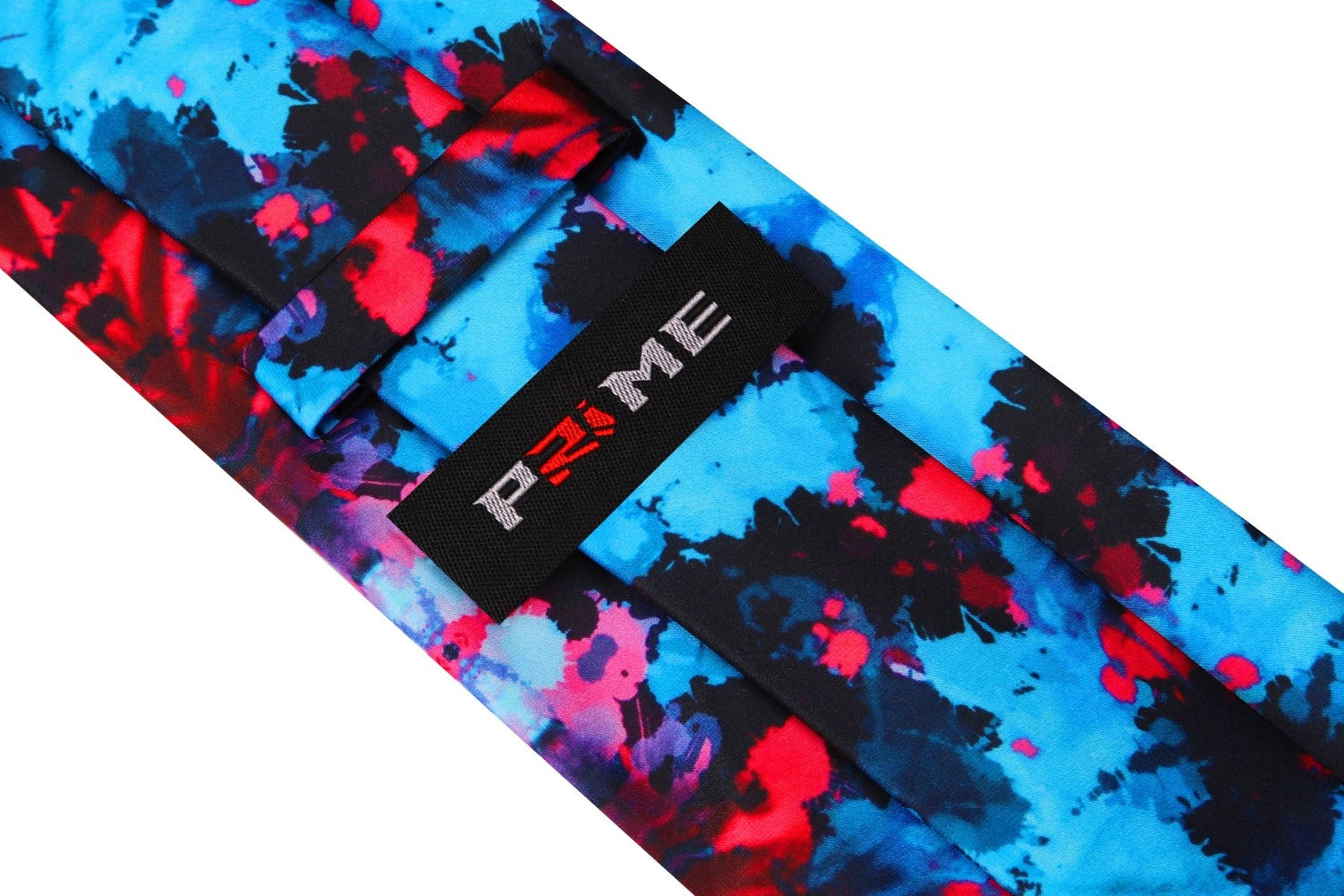 Black Blue and Red Abstract ink Blot Necktie Keep