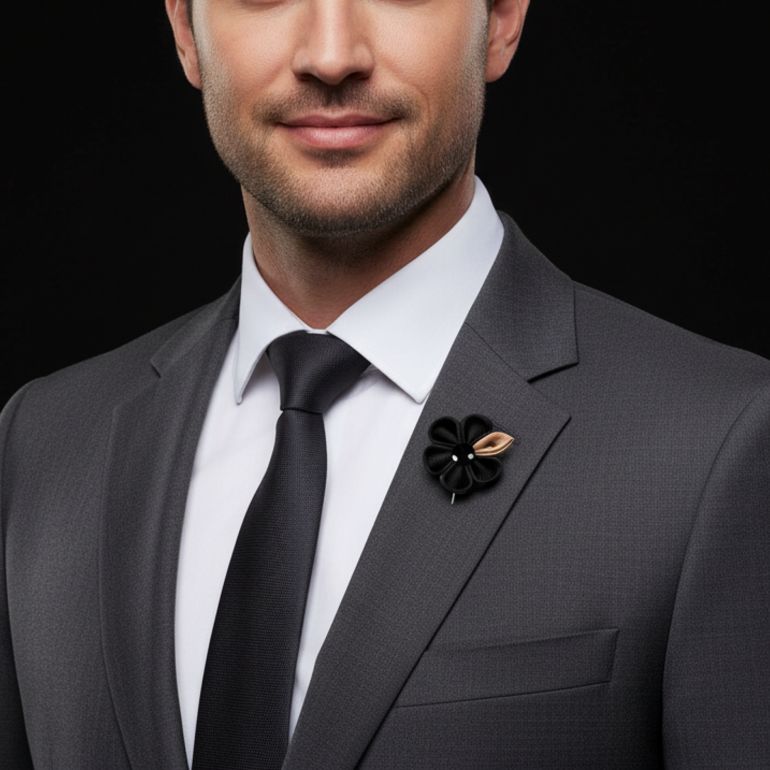 Men’s Lapel Flower Pin – Bold Two-Tone Blooms for Suits & Blazers