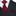Red and black striped tie with matching pocket square on a suit.