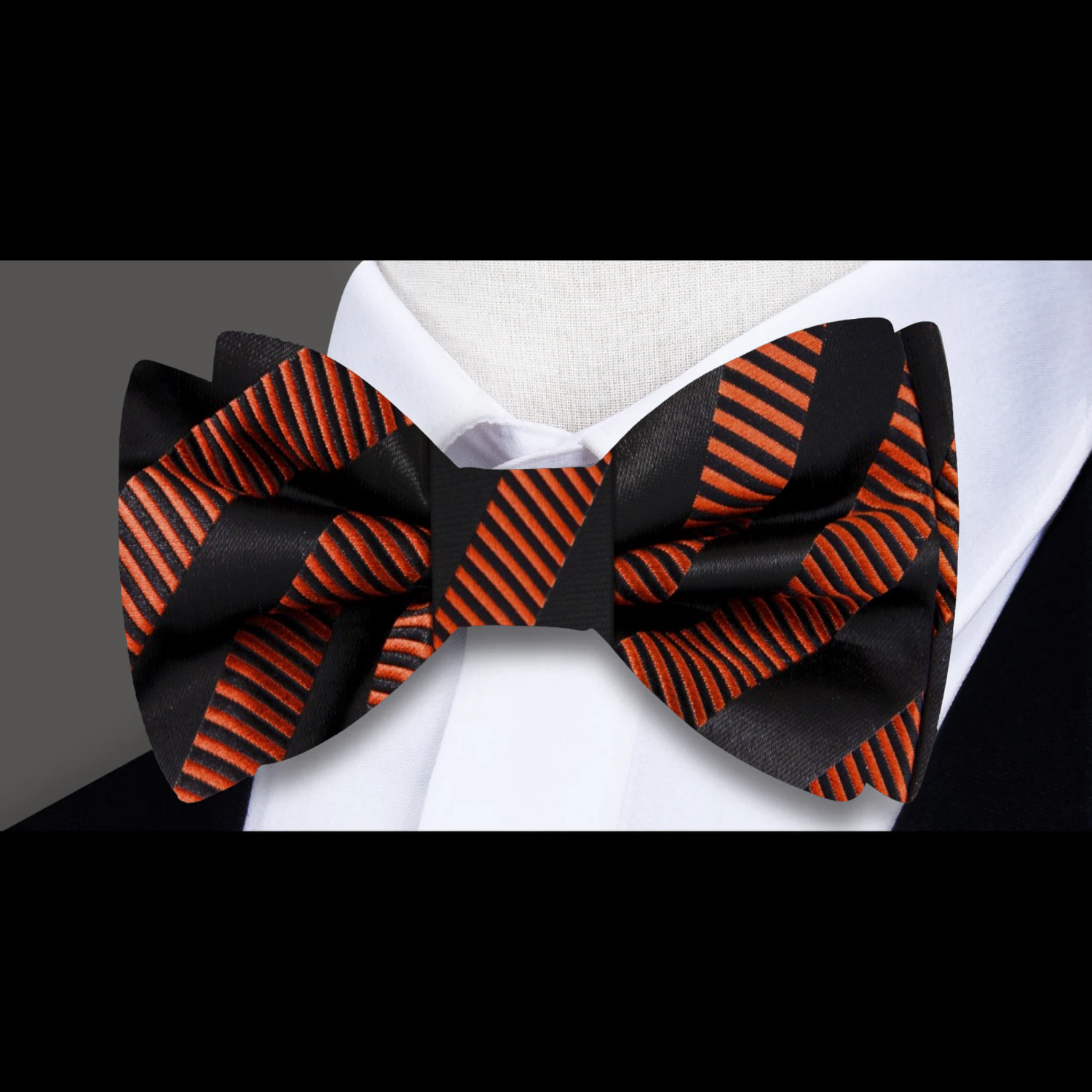 Brown Copper Orange and Black Lines Bow Tie