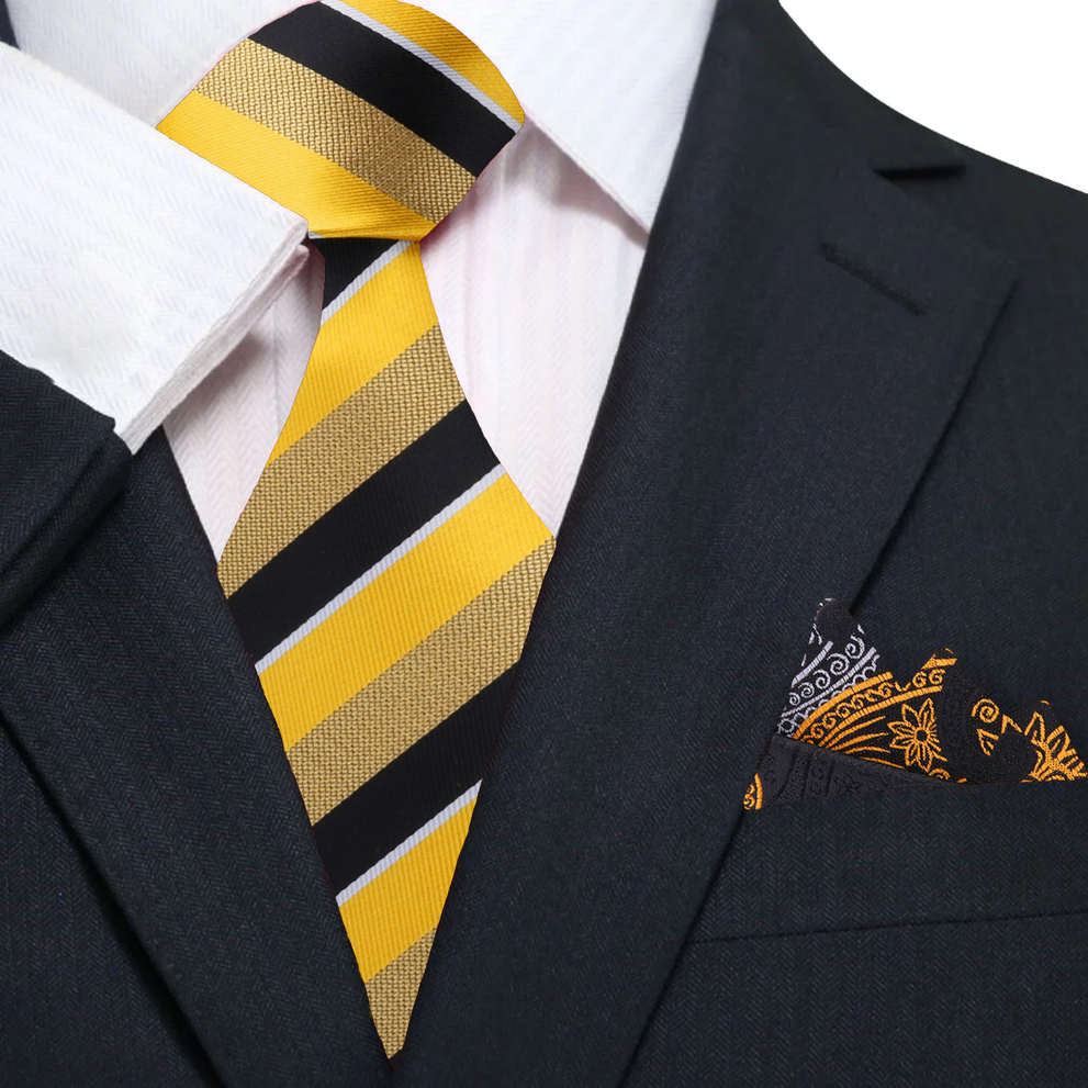 Pinstripe Noir Classic Neck Tie