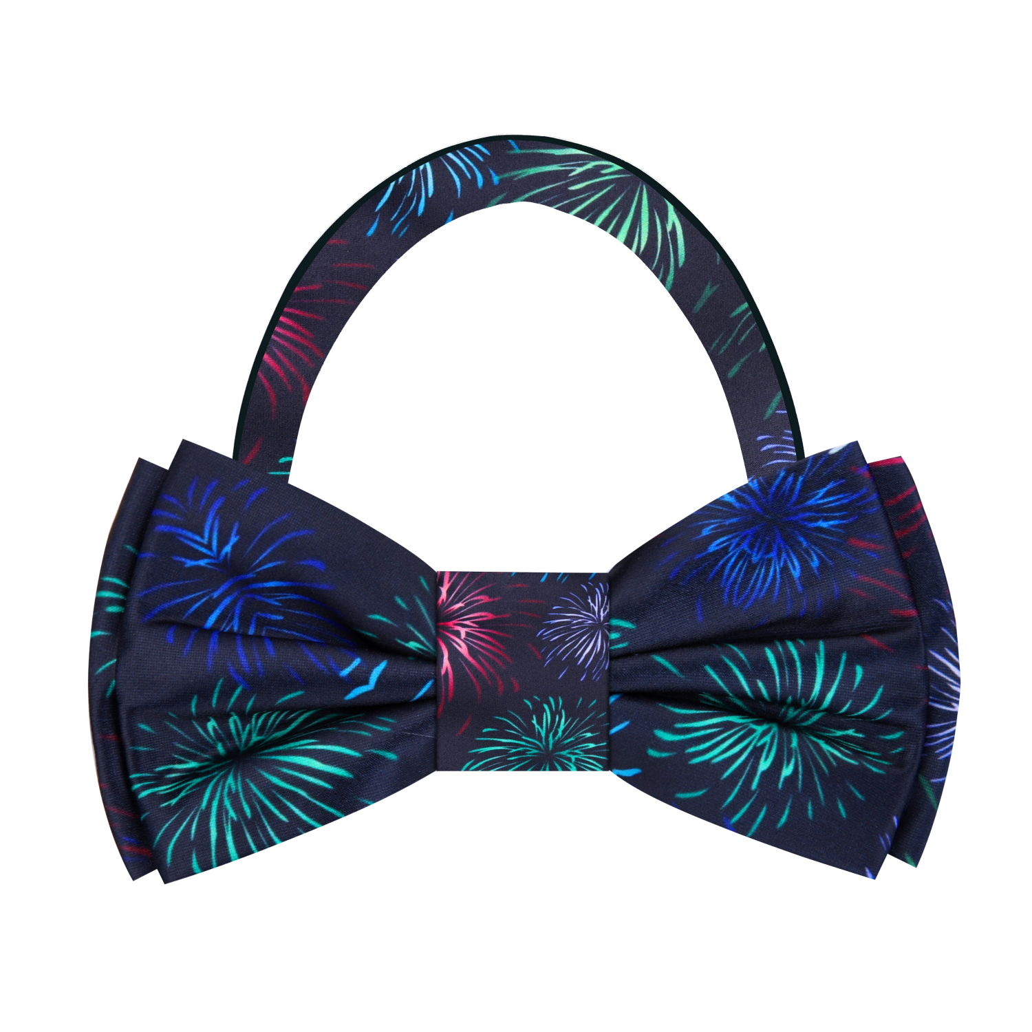 Black Green Red Blue Fireworks Bow Tie Pre Tied