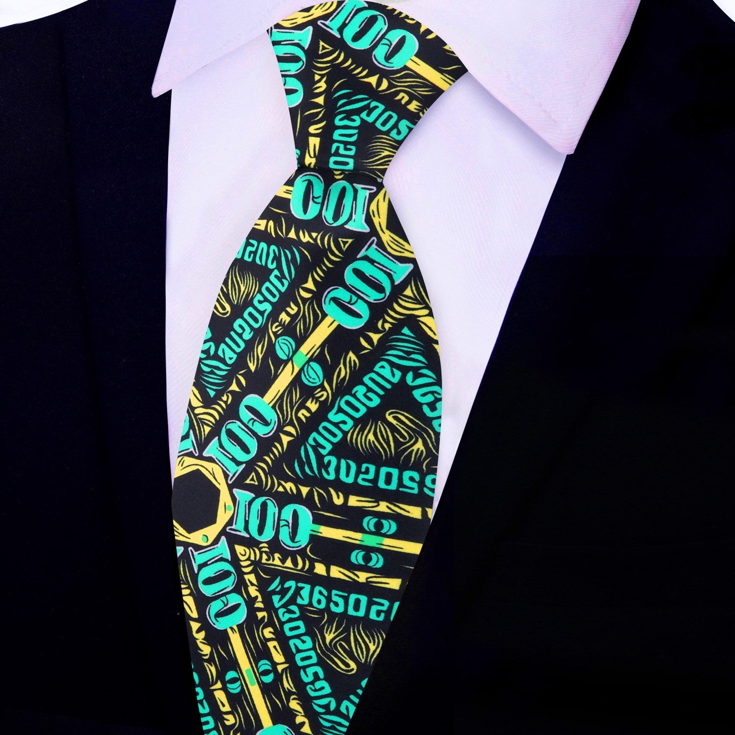 5: Black Green Yellow Hundreds Necktie