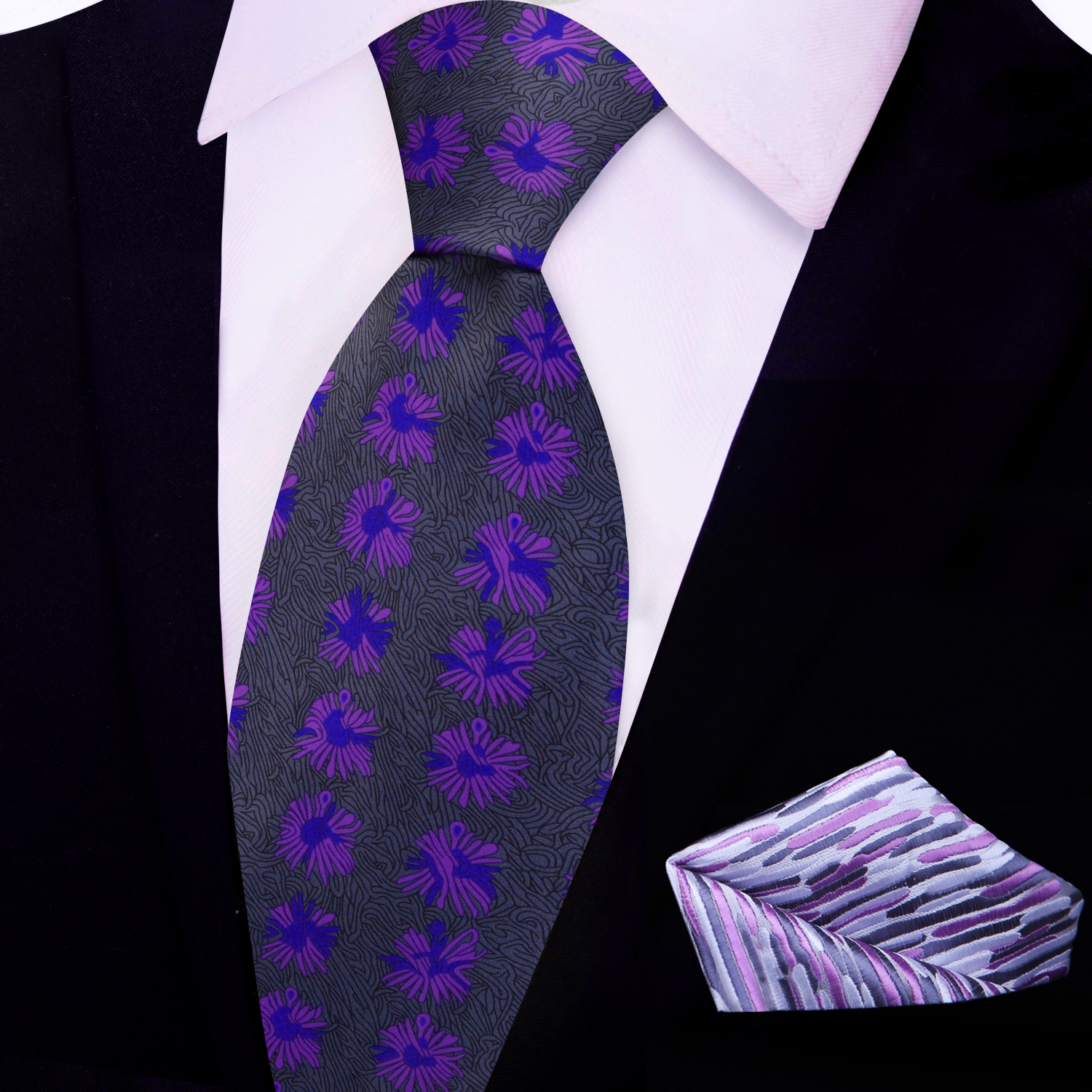 Purple Abstract Tie and Accenting Square 2