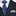 Black, Blue Abstract Necktie & Accenting Silver Square