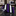 A rolled necktie with vertical stripes in purple, black, and white