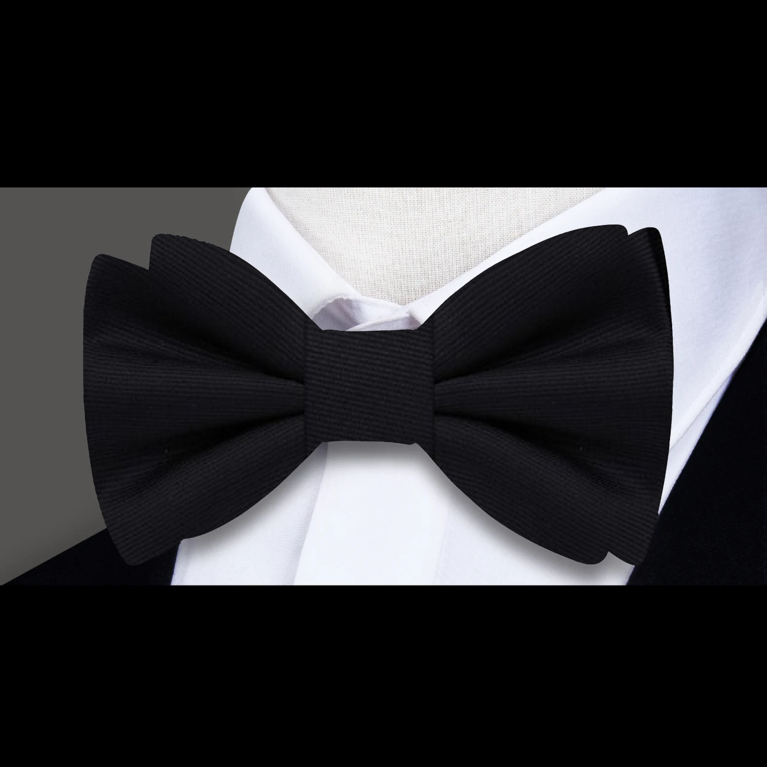 Black Lined Bow Tie  