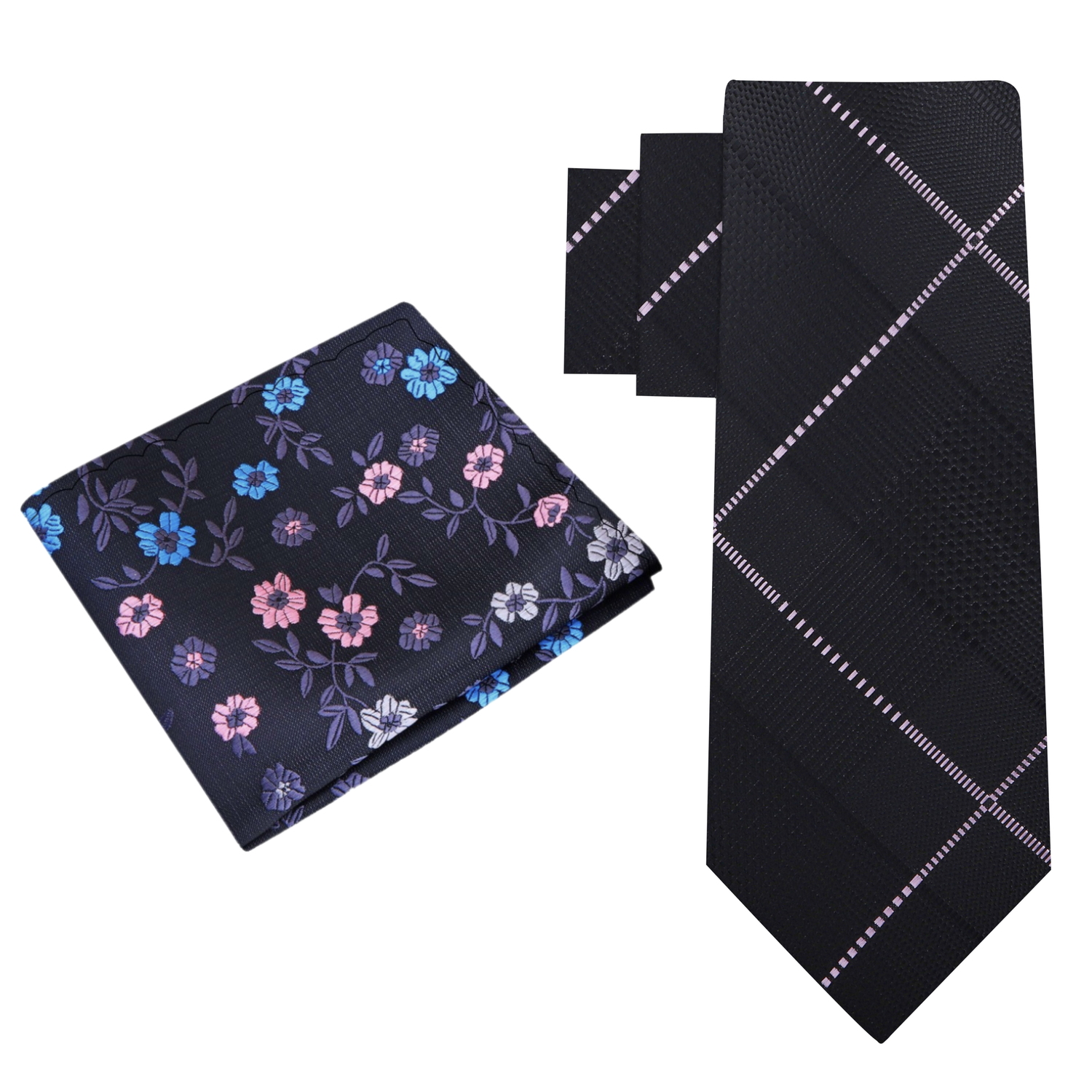 Black Omega Plaid Necktie