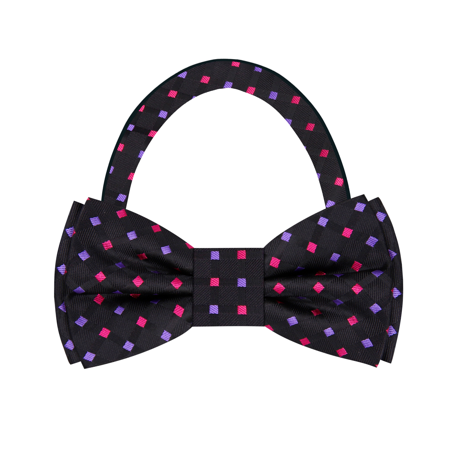 Black, Pink, Purple Geometric Bow Tie Pre Tied