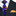Black, Purple-Blue, Orange Abstract Ink Blot Necktie and Orange Square