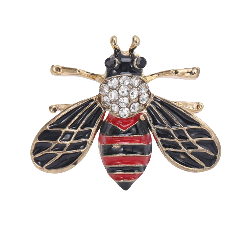 Black, Red Honey Bee Lapel Pin