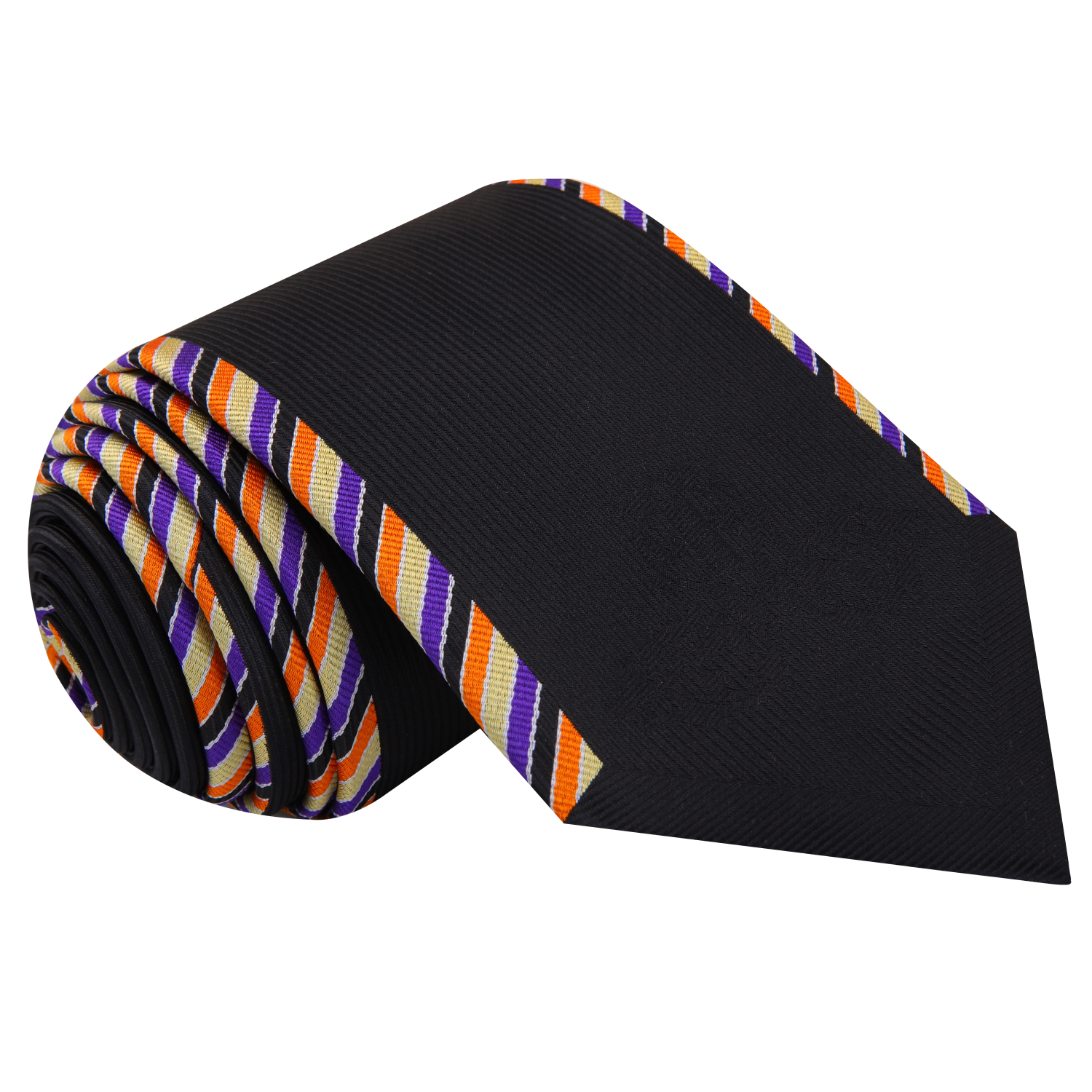 Black Necktie with Colorful Edge