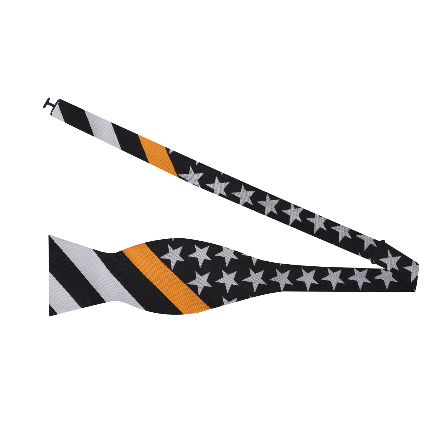 Black, Grey, Yellow Flag Pattern Bow Tie Self Tie