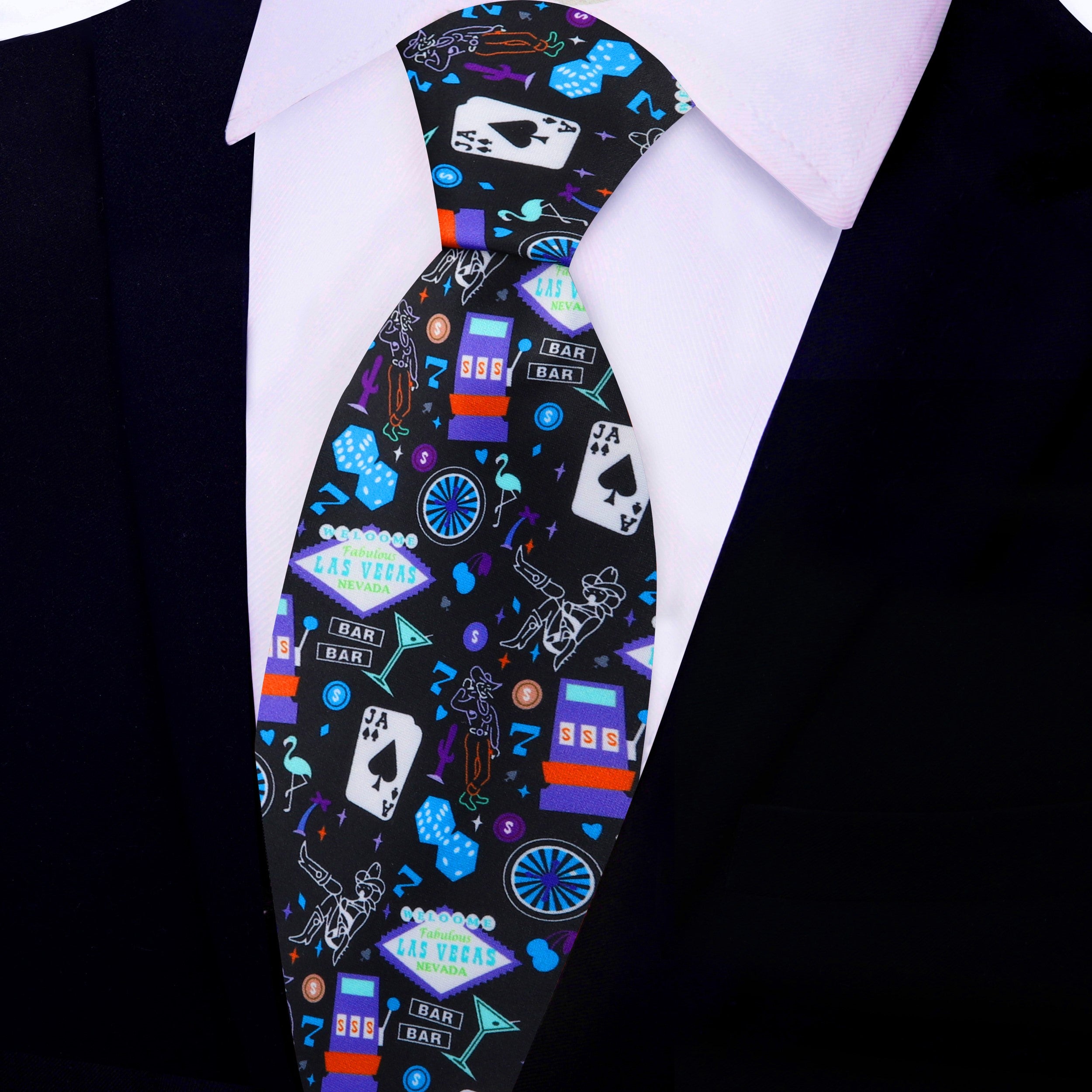 Las Vegas Casino Novelty Necktie for Parties, Trips & Themed Events Regular (60