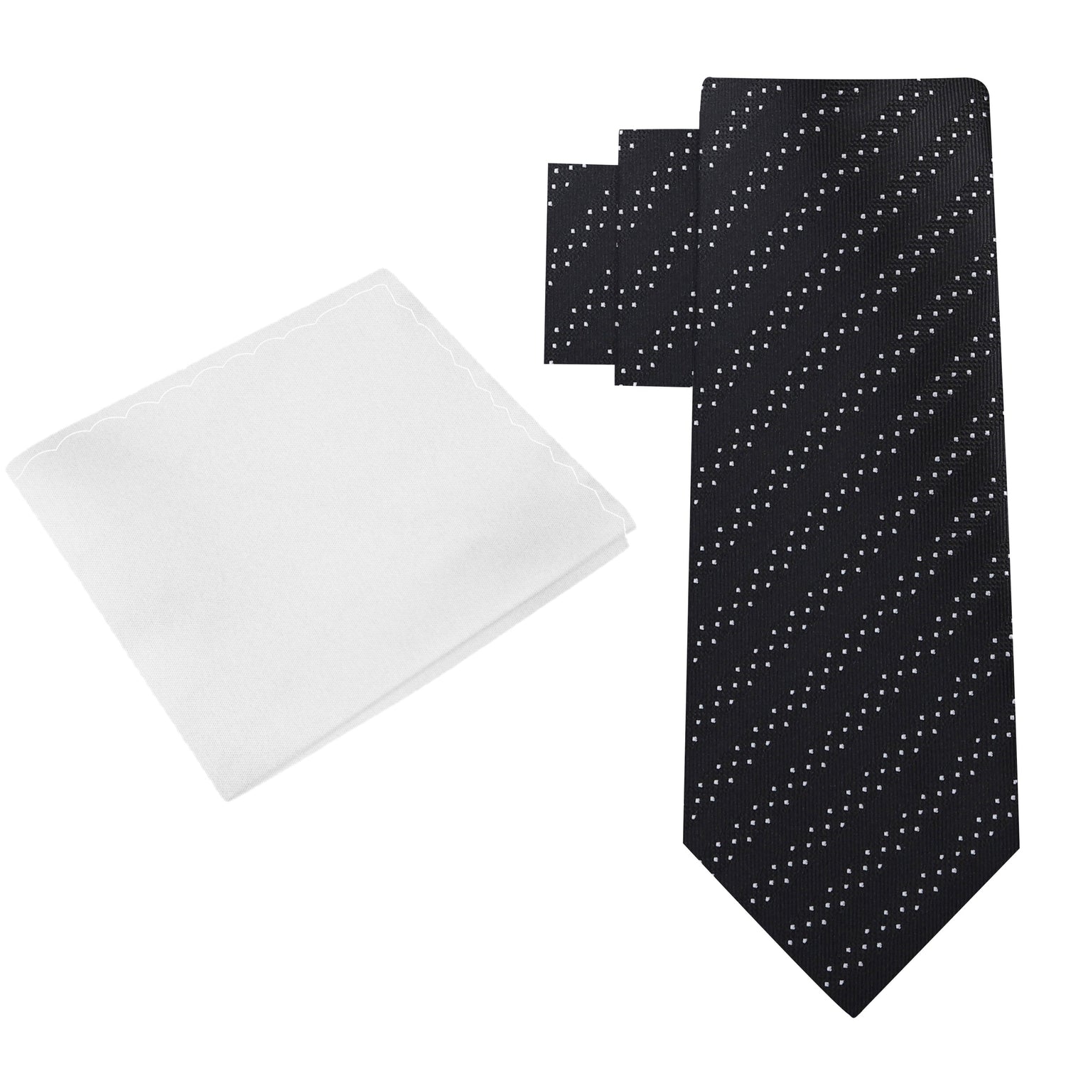 Alt View: Black with White Dot Necktie and White Square