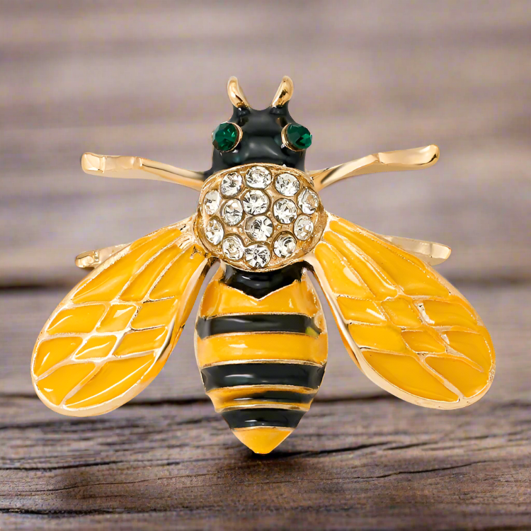 Ramson Bee Happy Lapel Pin – Cute Bumble Bee Tie Tack For Suit Or Hat