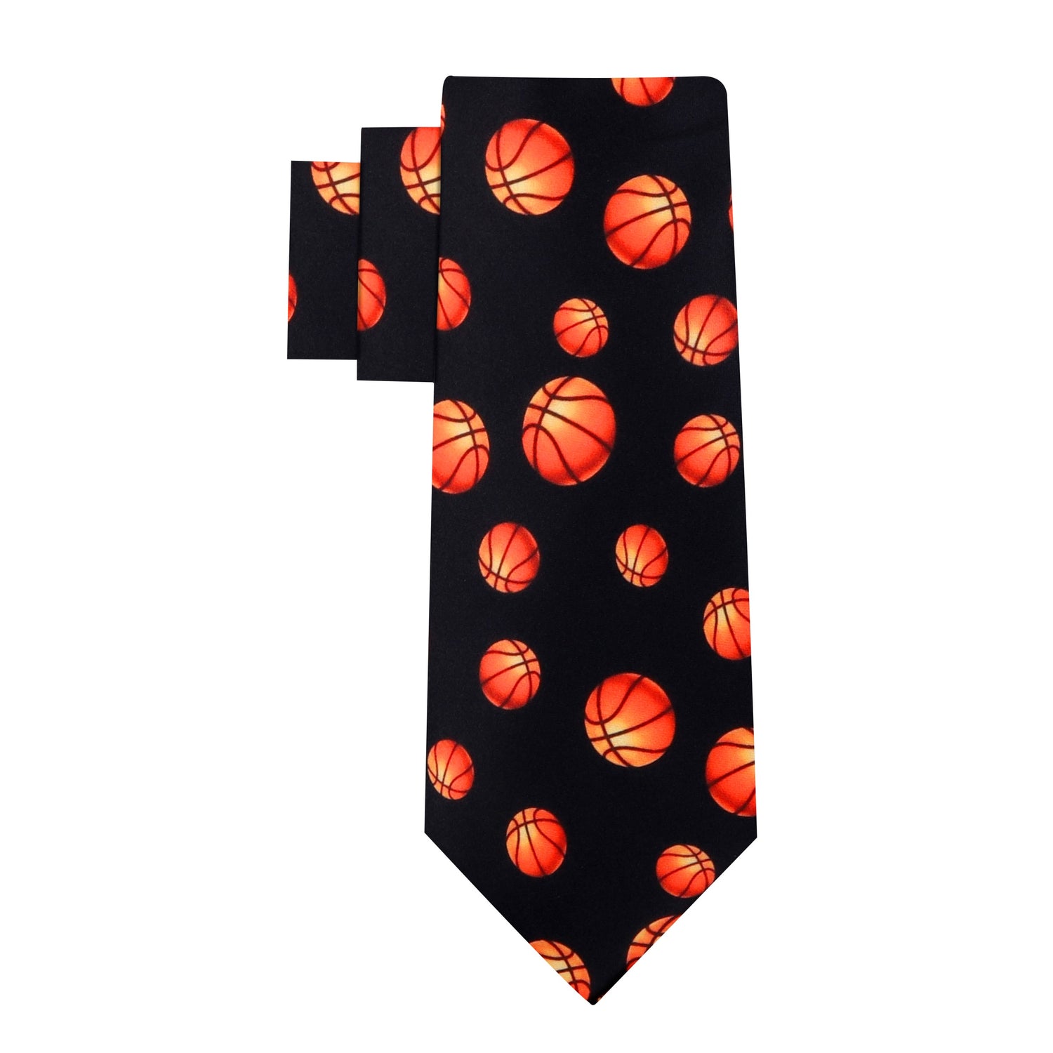 Black and Orange Basketball Necktie 12
