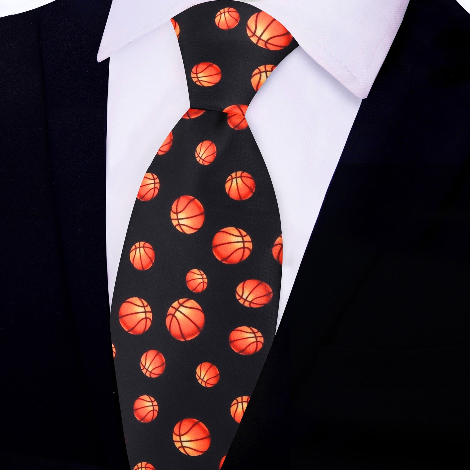 Black and Orange Basketball Necktie