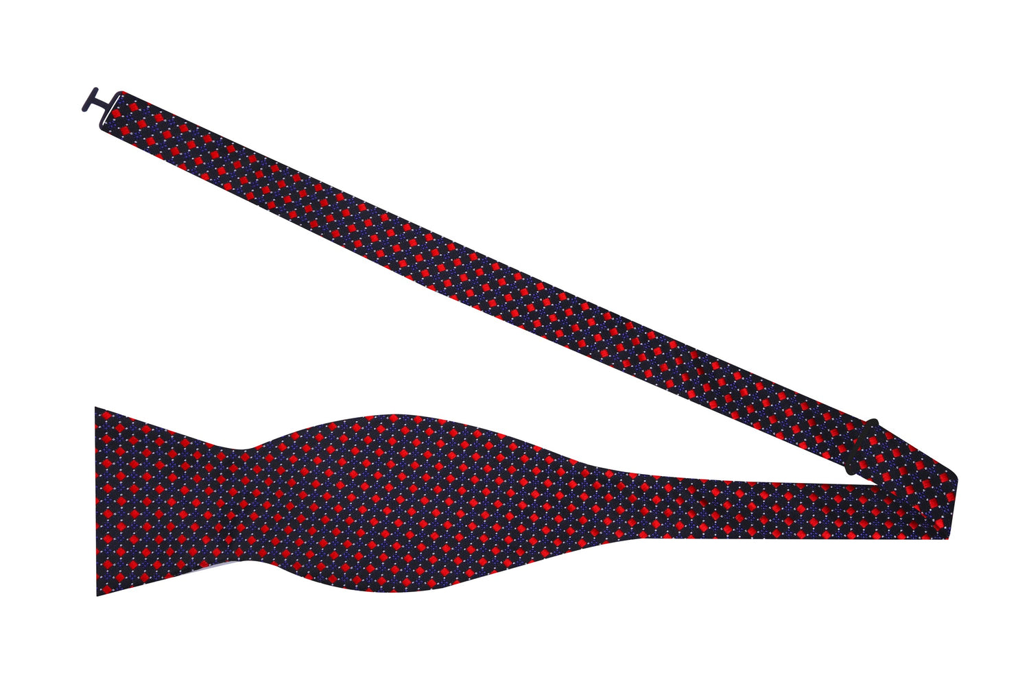 Self Tie Black, Red, Purple Check Bow Tie