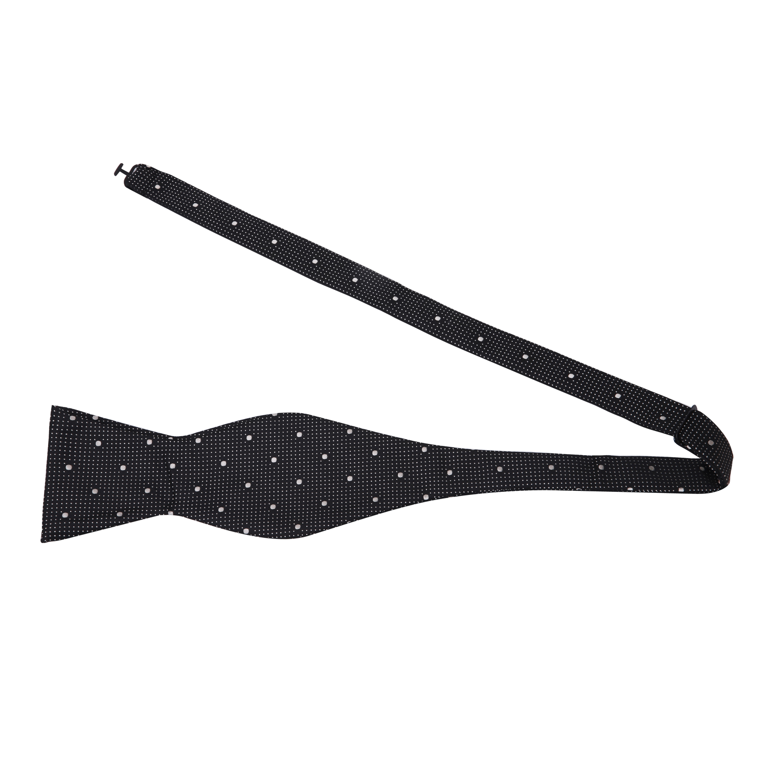 Black, White Dot Self Tie Bow Tie