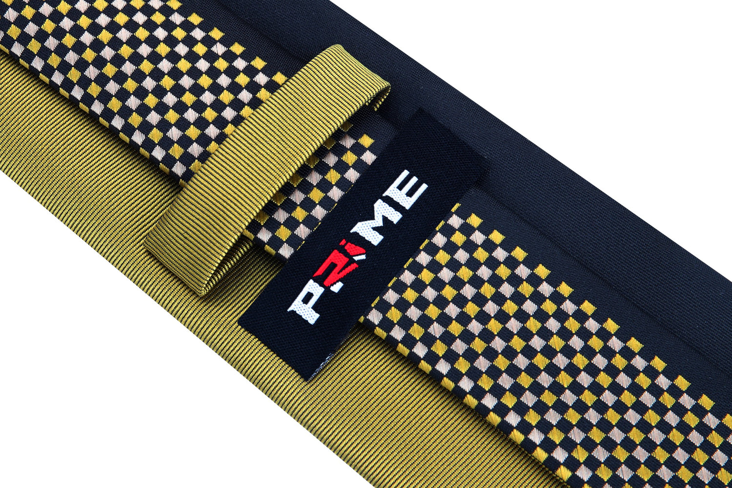 Gold and Black Small Check Necktie Keep