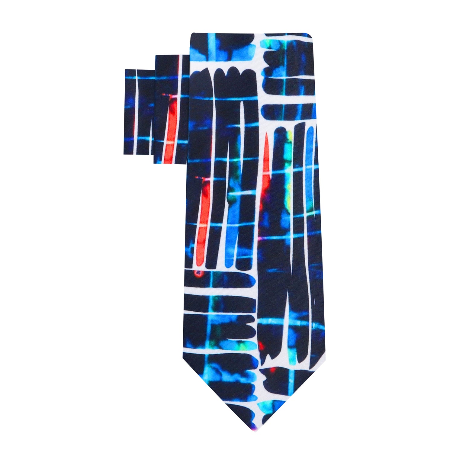 Alt View: White, Blue, Red Abstract Necktie