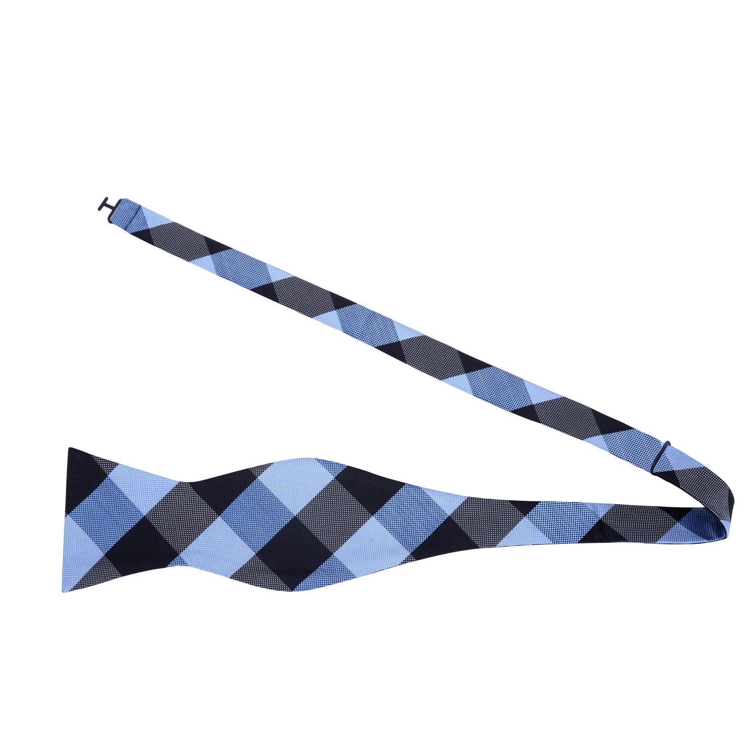 Blue Plaid Bow Tie Self Tie