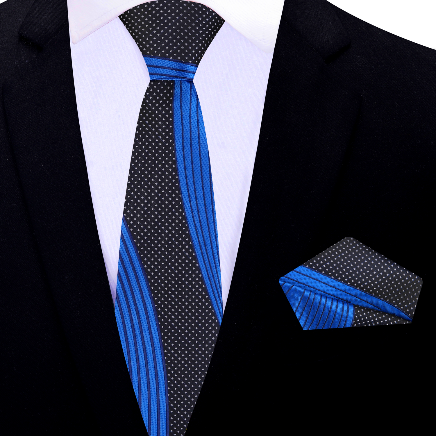 Thin: Blue, Black United Tie and Square