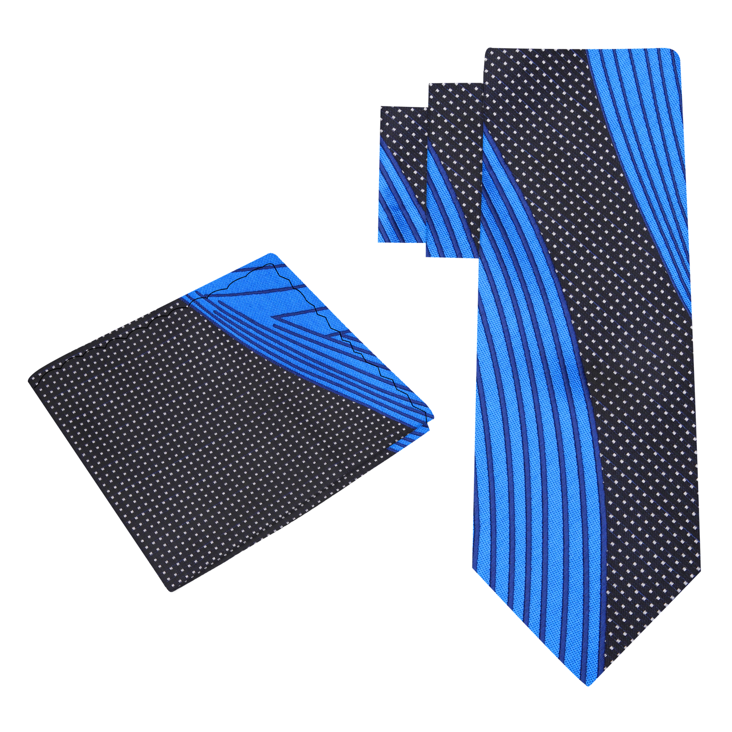 Blue, Black United Tie and Square