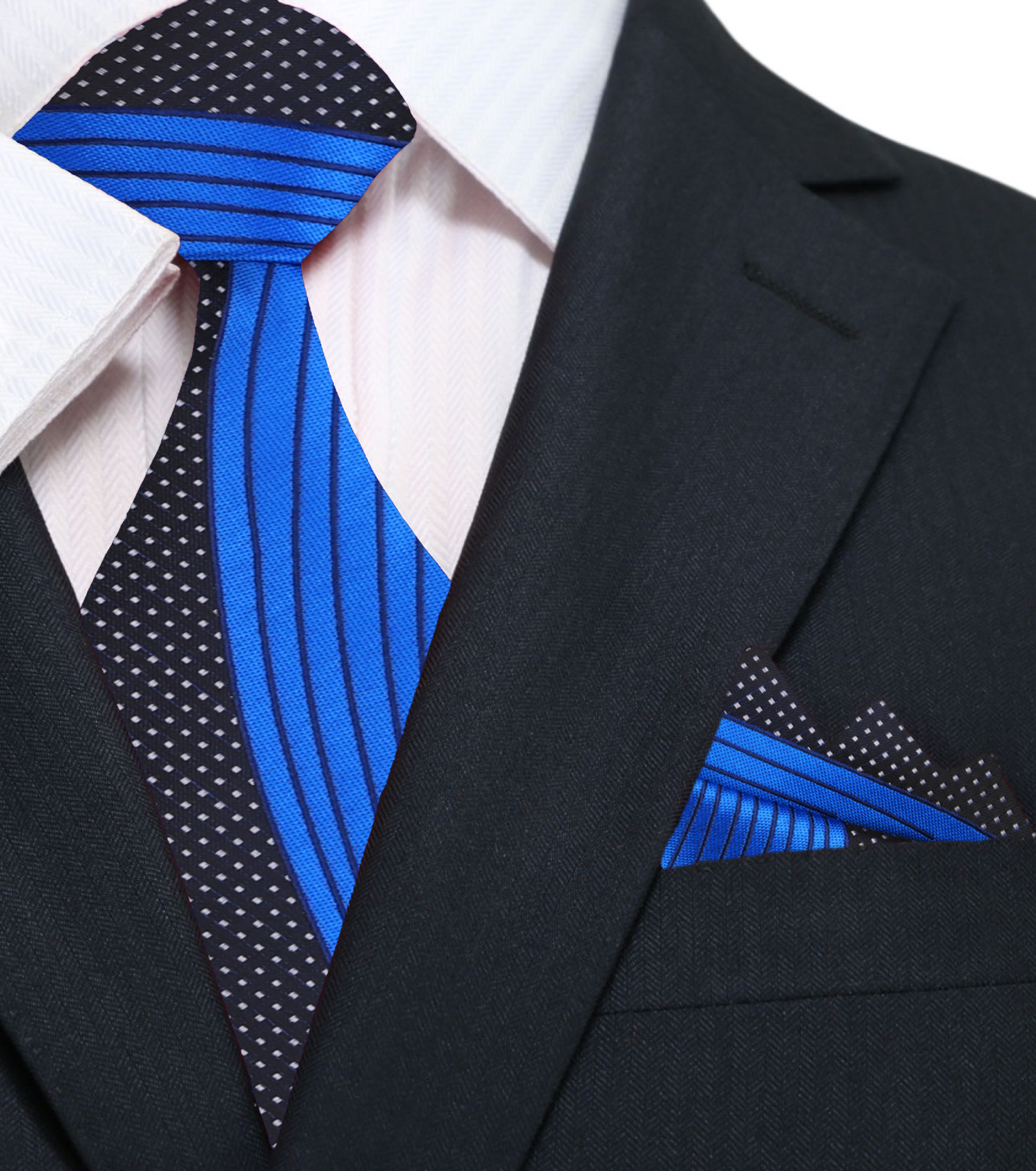 View 2: Blue, Black United Tie and Square