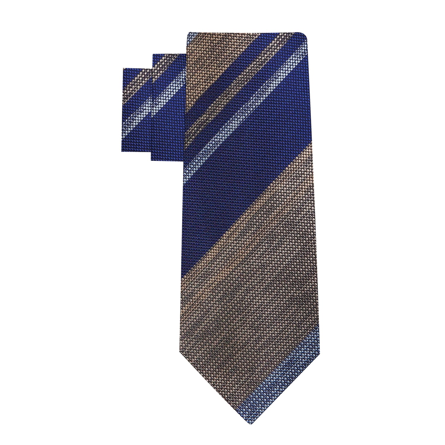 Alt view: Blue, Brown, Grey Stripes Necktie