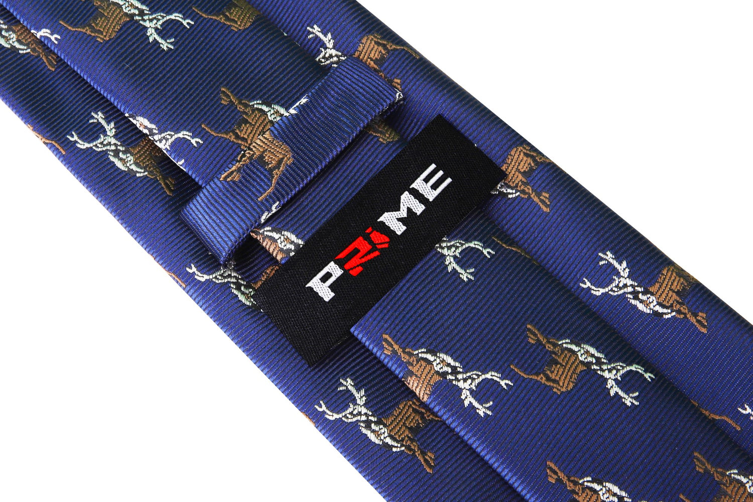 Blue, Brown Antlered Deer Tie Keep