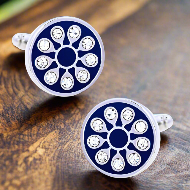 Blue Circle Cufflinks