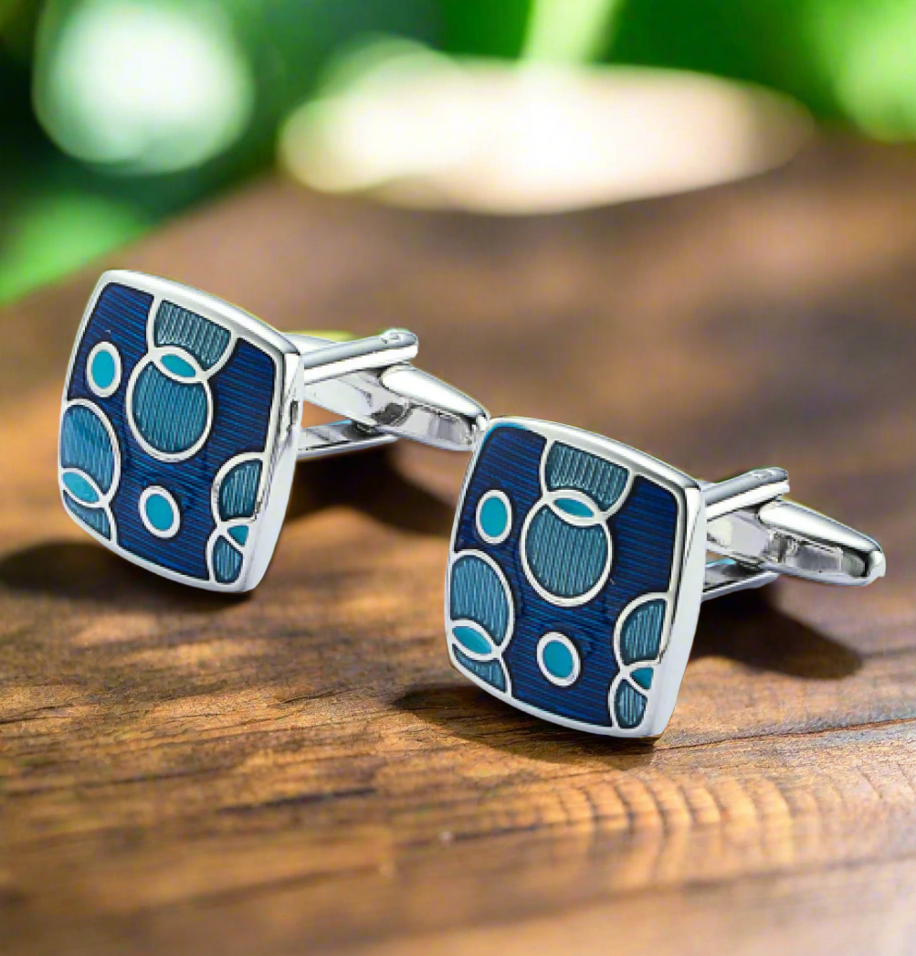 Blue Circles Cufflinks