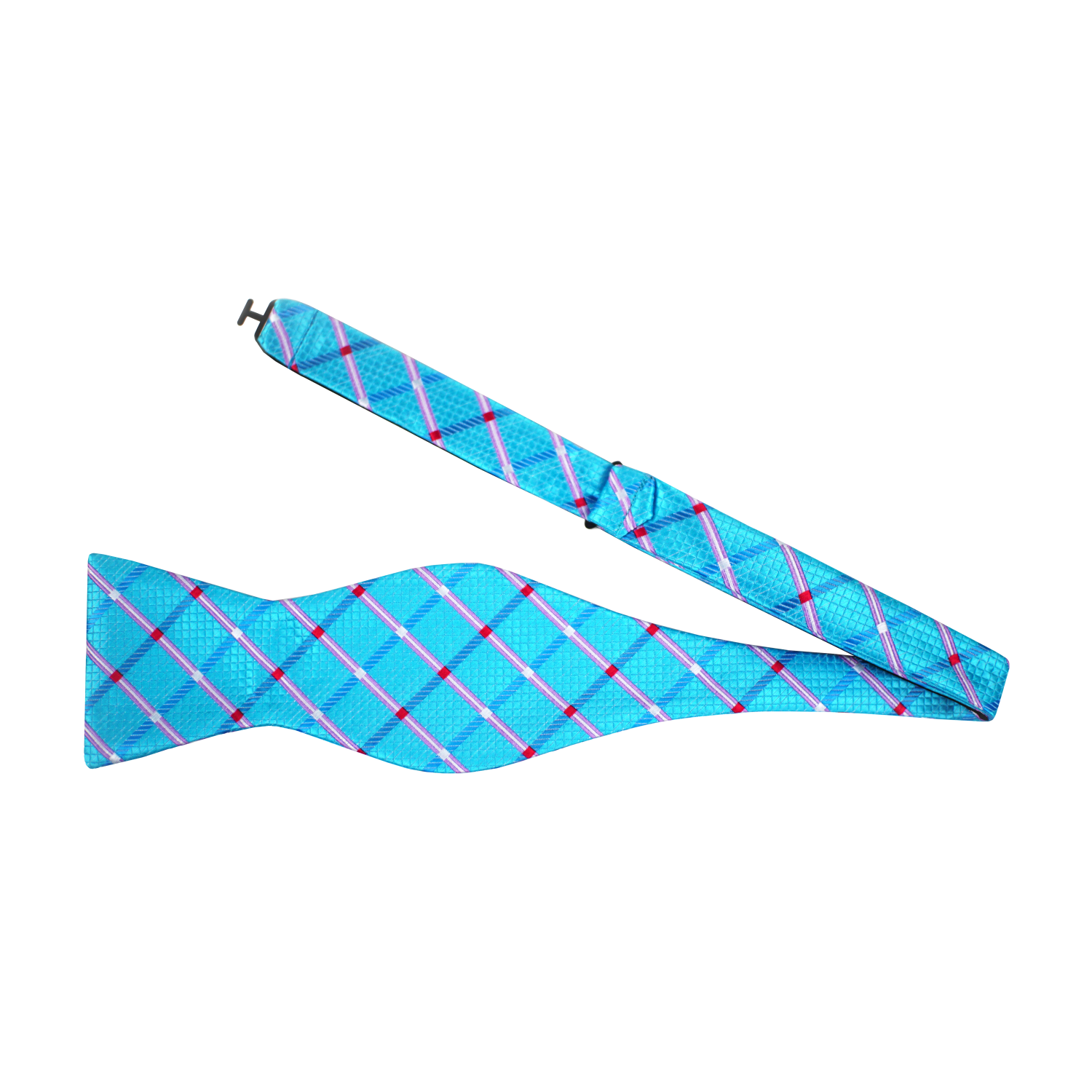 Blue Geometric Bow Tie Self Tie