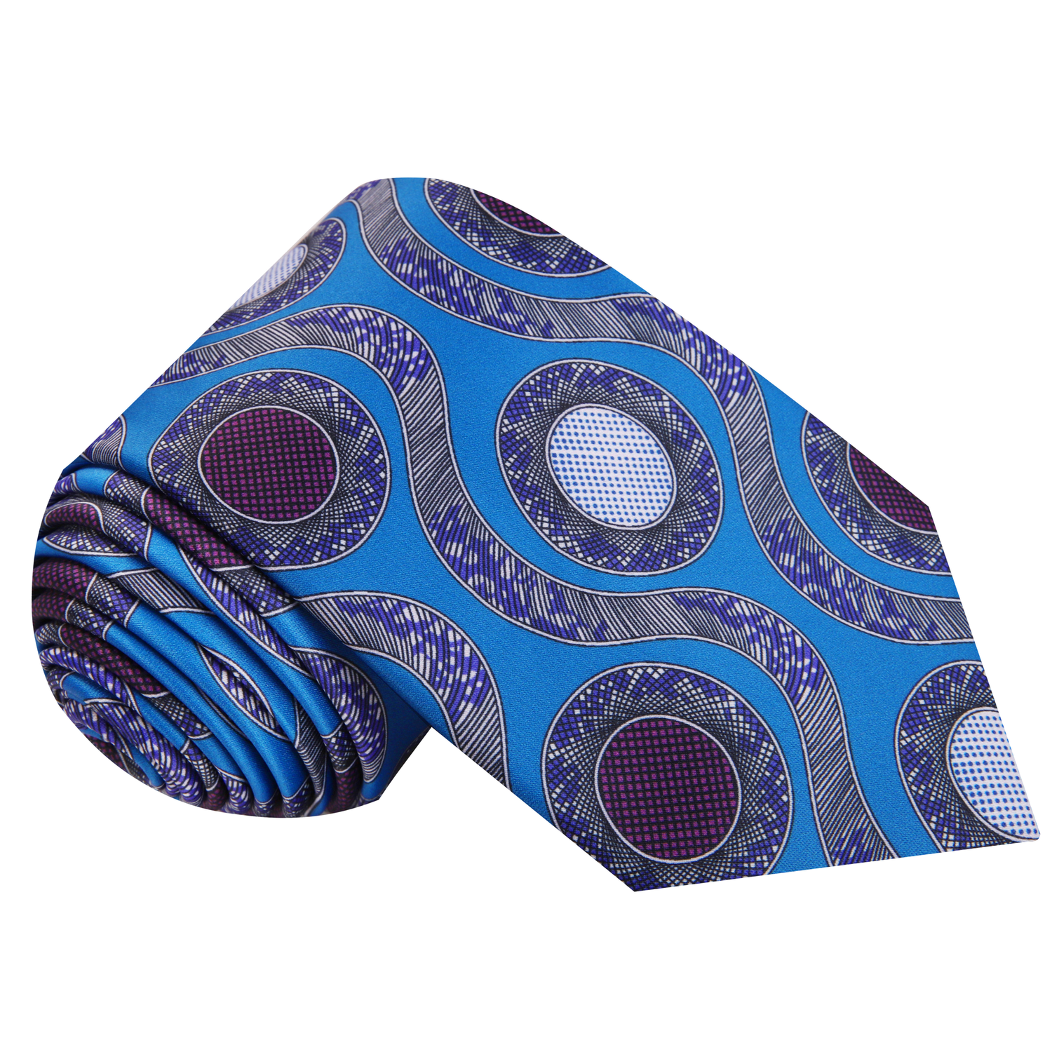 Blue, Plum, Purple Abstract Necktie 