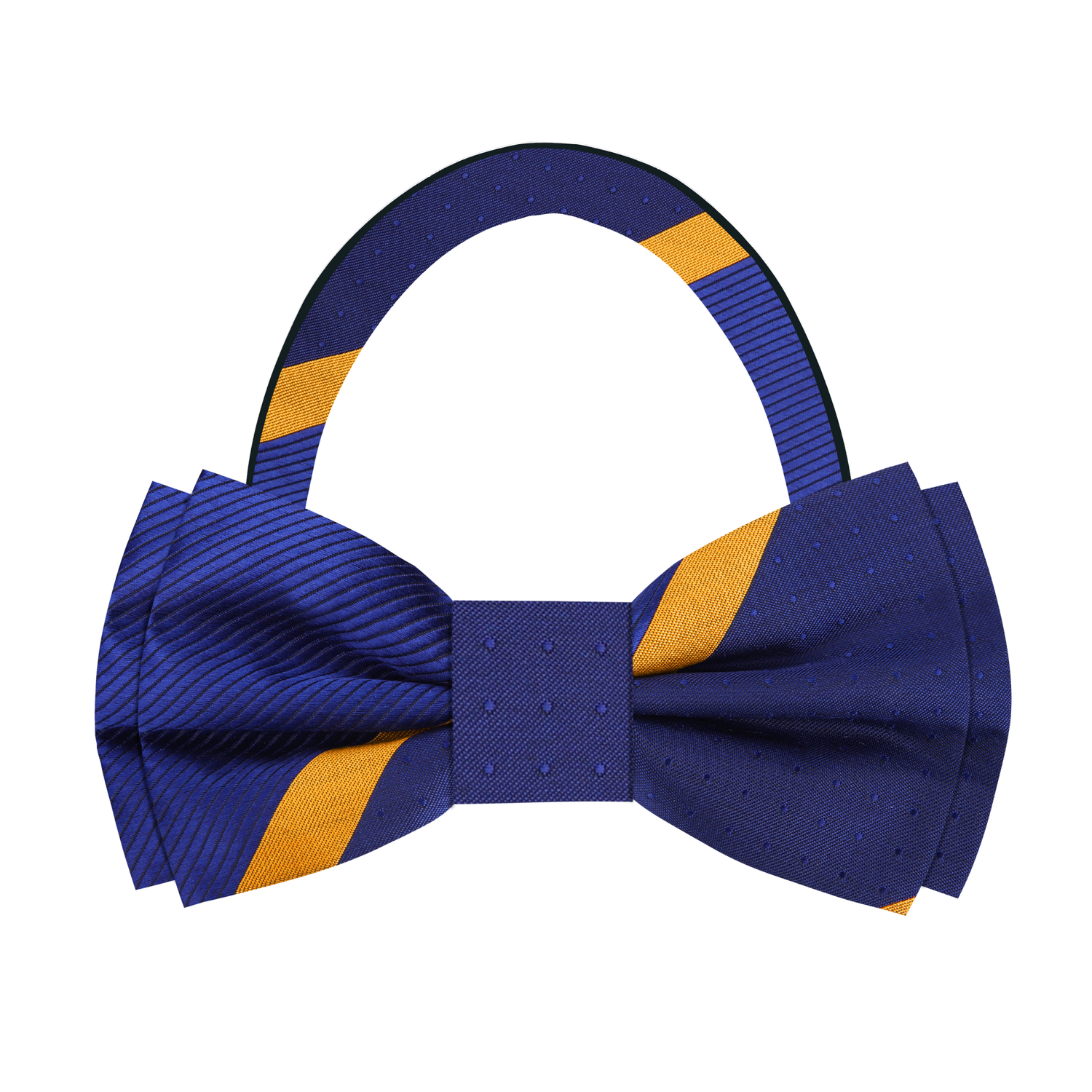 Blue and Yellow Gold Bow Tie Pre Tied