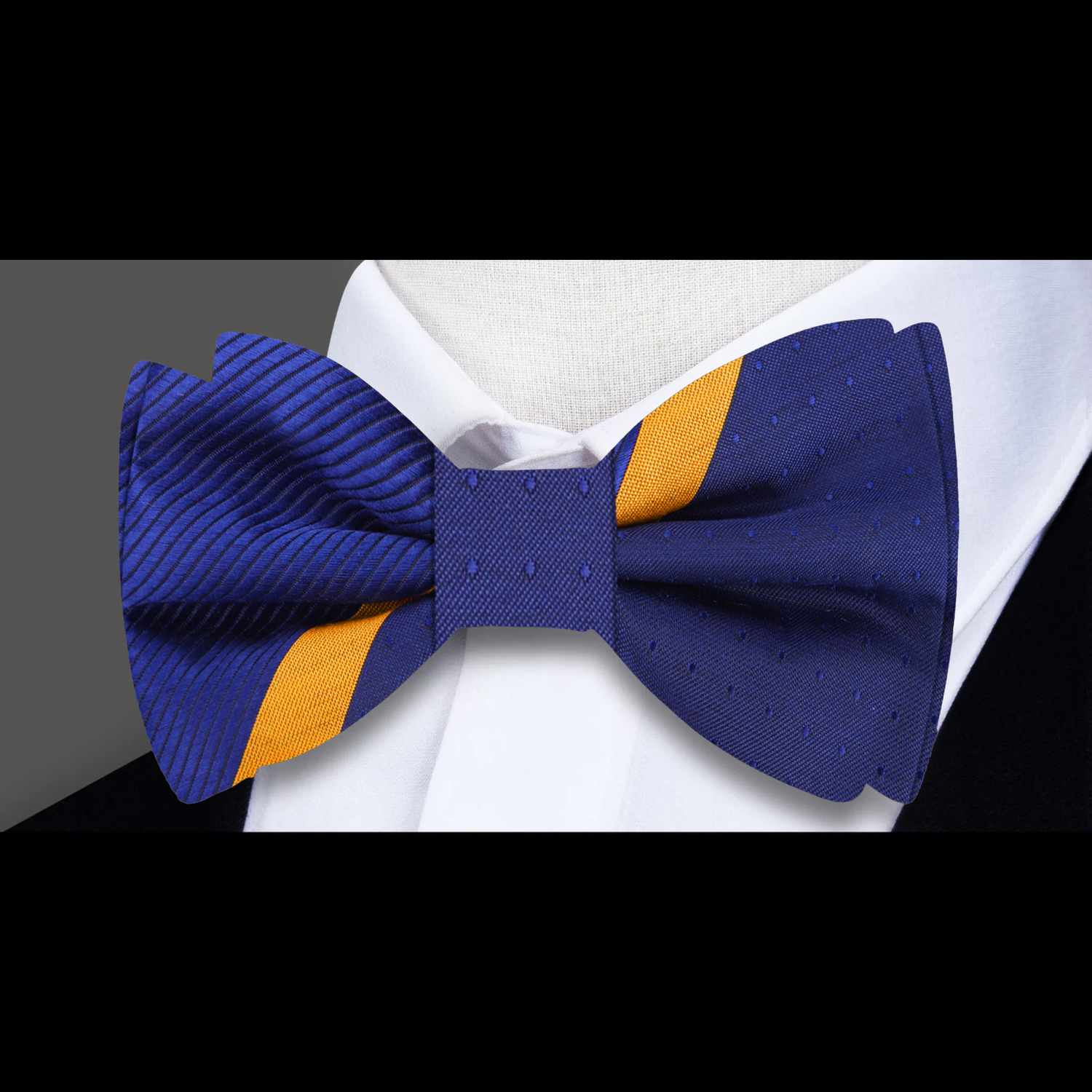 Blue and Yellow Gold Bow Tie