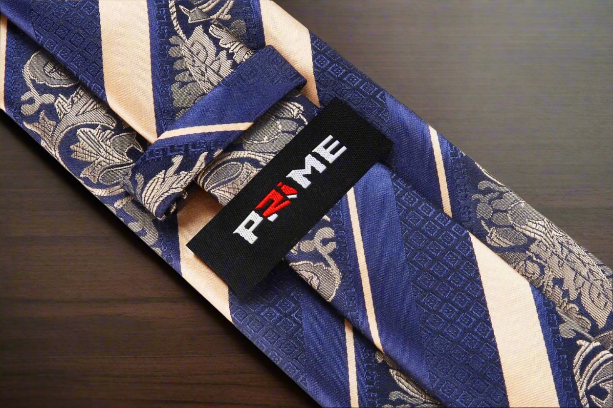 Blue and Yellow Gold Stripe Tie Keep