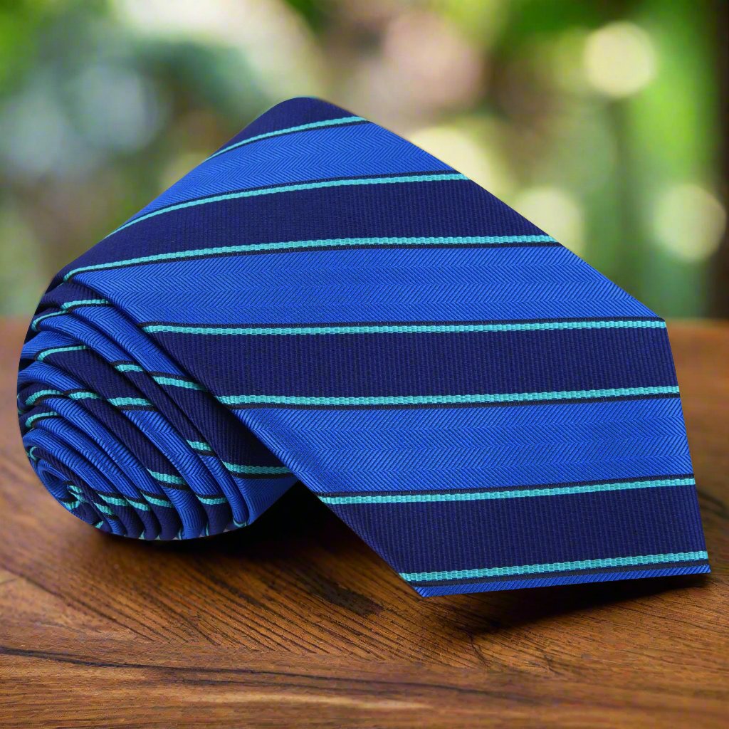 Blue Green Stripe Tie