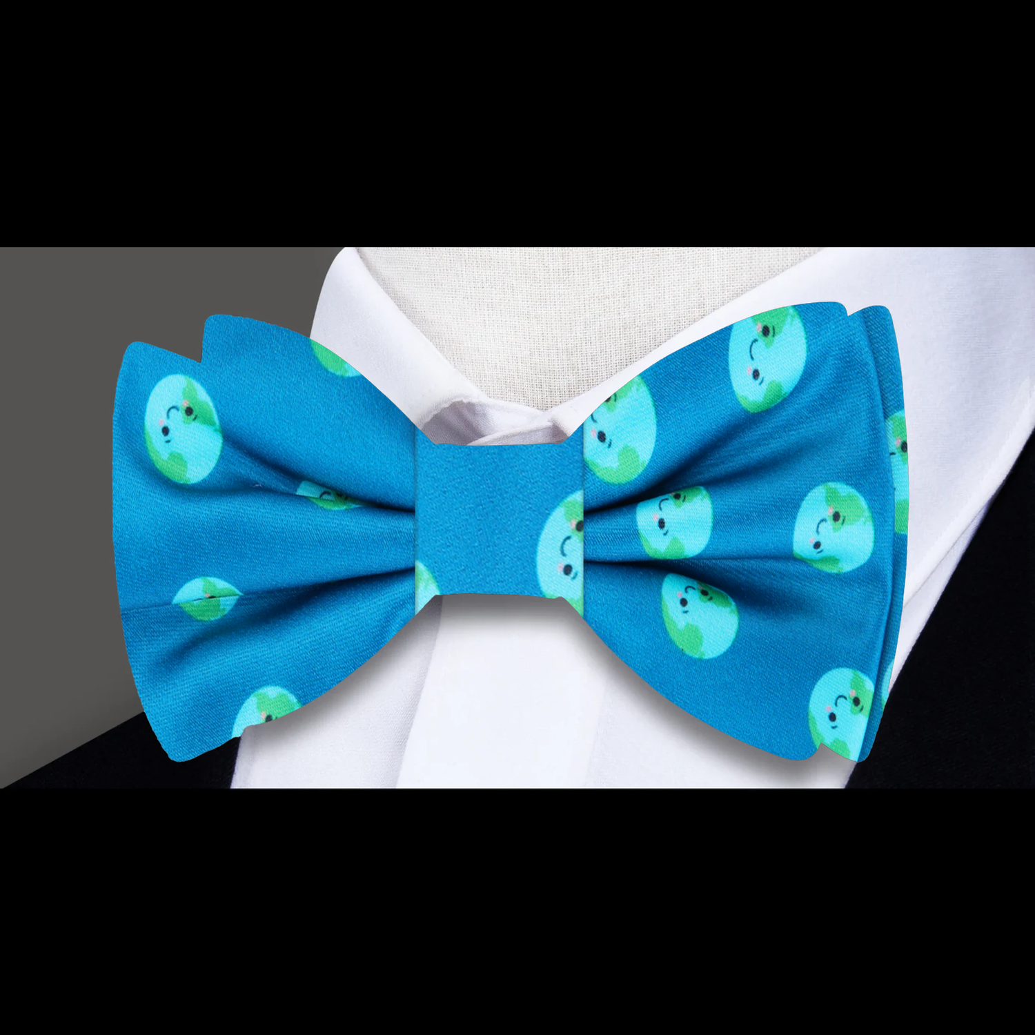 Light Blue, Green Earth Day Bow Tie 