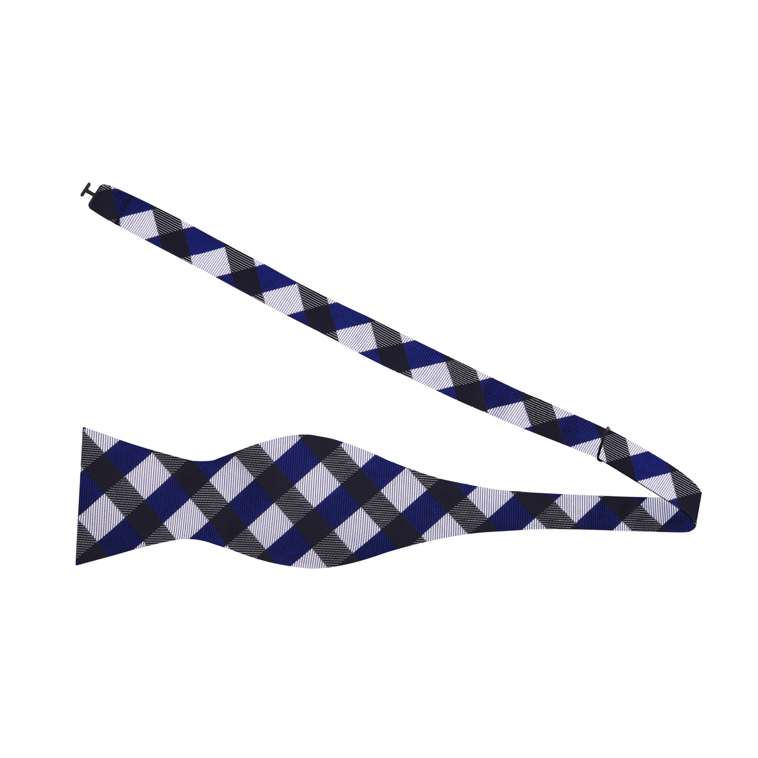 Self Tie: A Grey, Blue Geometric Pattern Silk Bow Tie