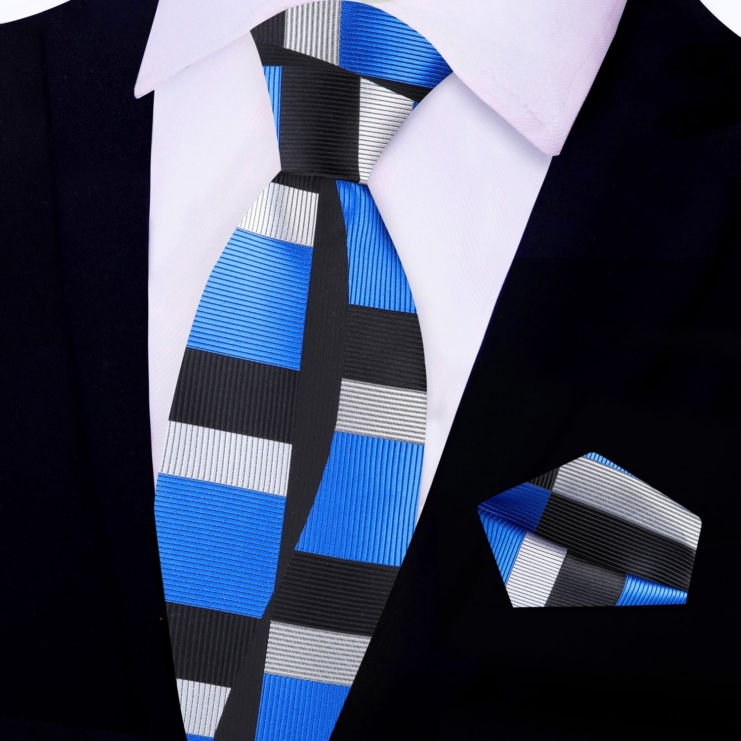 Blue Pick 6 Abstract Necktie