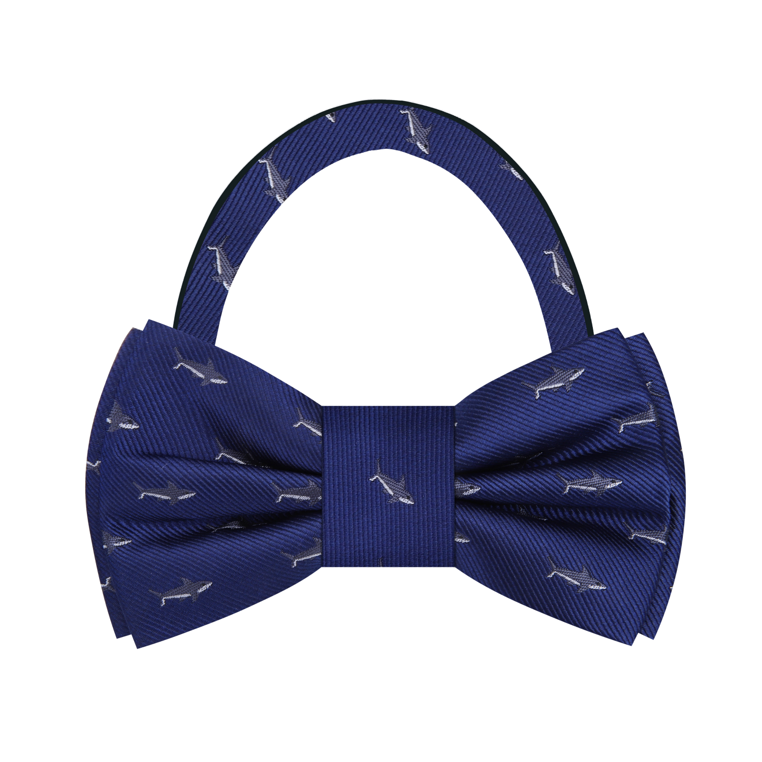 Blue Grey Light Grey Sharks Bow Tie Pre Tied