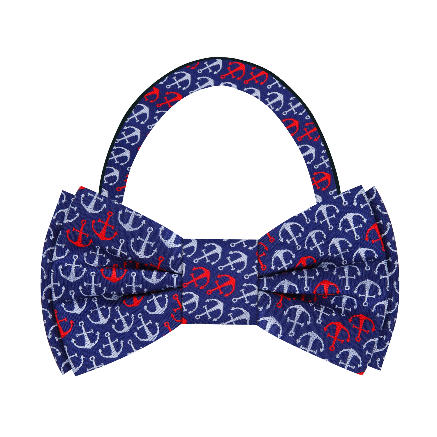 Blue, Red, Grey Anchors Bow Tie Pre Tied